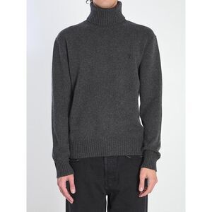 AMI PARIS Men's Wool Blend Turtleneck Sweater Men GREY Sweaters & Cardigans